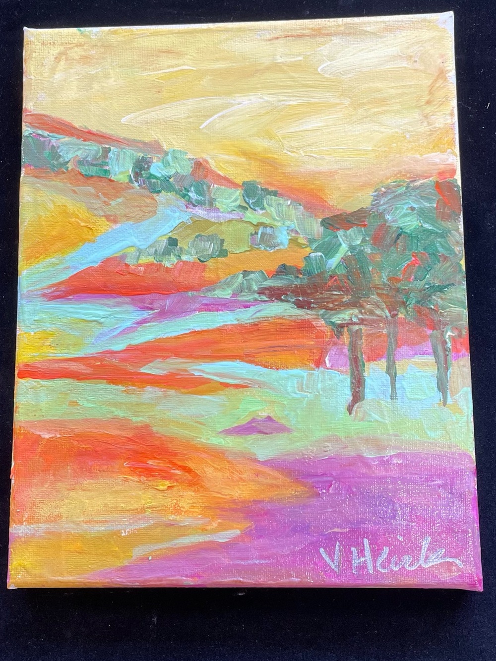 “Morning Sunshine Acrylic Painting Original Painting Small 10”x8”Handmade - Picture 2 of 12